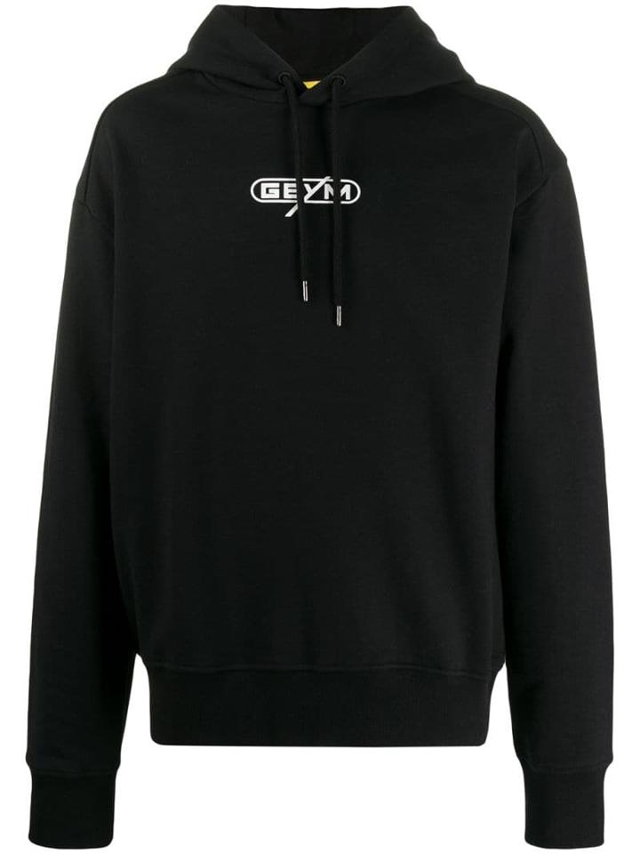 Geym Logo Printed Hoodie - Black