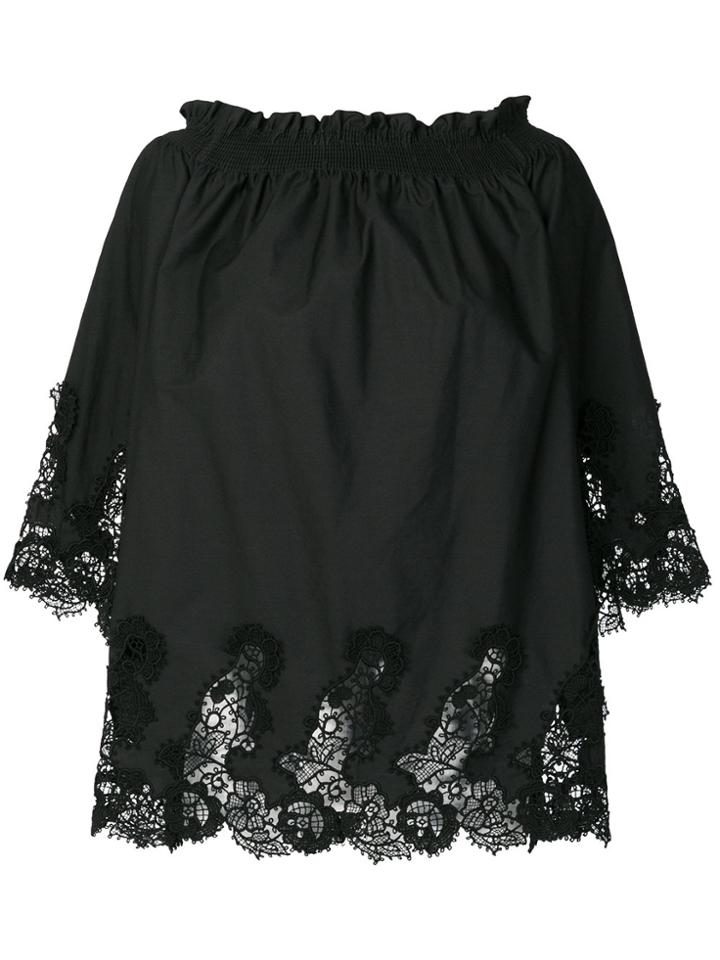 P.a.r.o.s.h. Lace Trim Top - Black