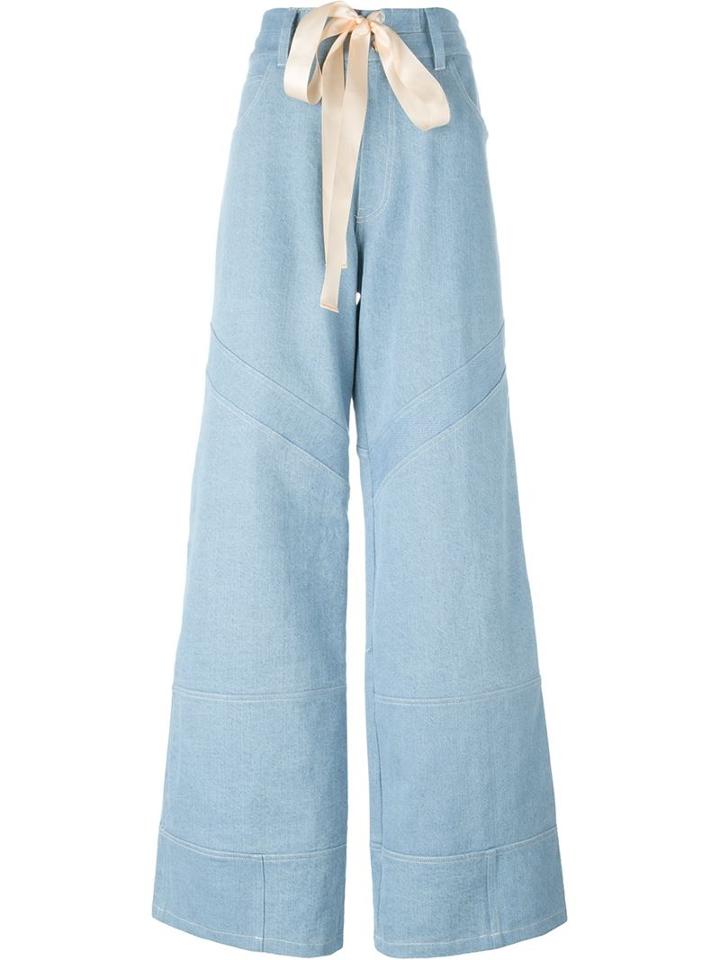 Nicopanda Patchwork Denim Jeans, Women's, Size: 30, Blue, Cotton