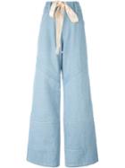 Nicopanda Patchwork Denim Jeans, Women's, Size: 30, Blue, Cotton