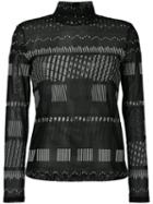 Issey Miyake Roll Neck Printed Sweatshirt, Women's, Size: 3, Black, Polyester