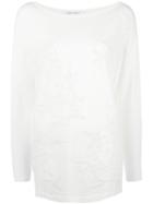 Alberta Ferretti Bead Embellished Jumper, Women's, Size: 40, White, Polyamide/rayon