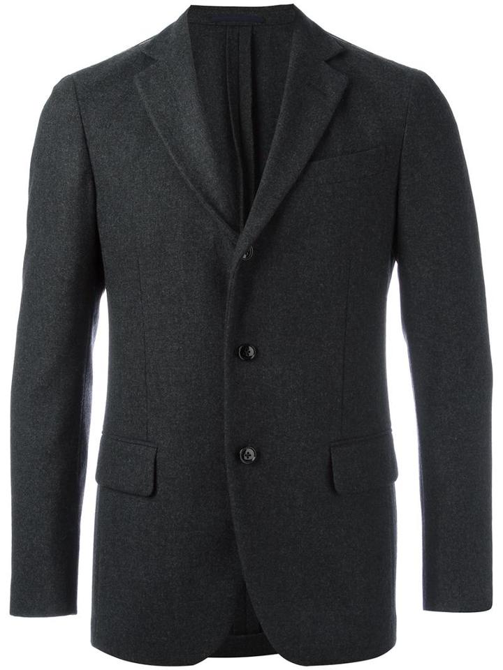 Mp Massimo Piombo Three-button Blazer, Men's, Size: 46, Grey, Wool/cashmere/cupro