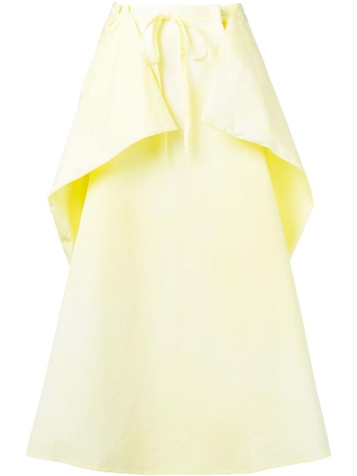 Lemaire Baggy-fit Skirt With Layer - Yellow