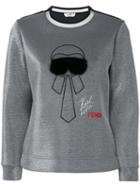 Fendi - Karlito Embroidered Sweatshirt - Women - Polyamide/polyester/spandex/elastane - 40, Grey, Polyamide/polyester/spandex/elastane