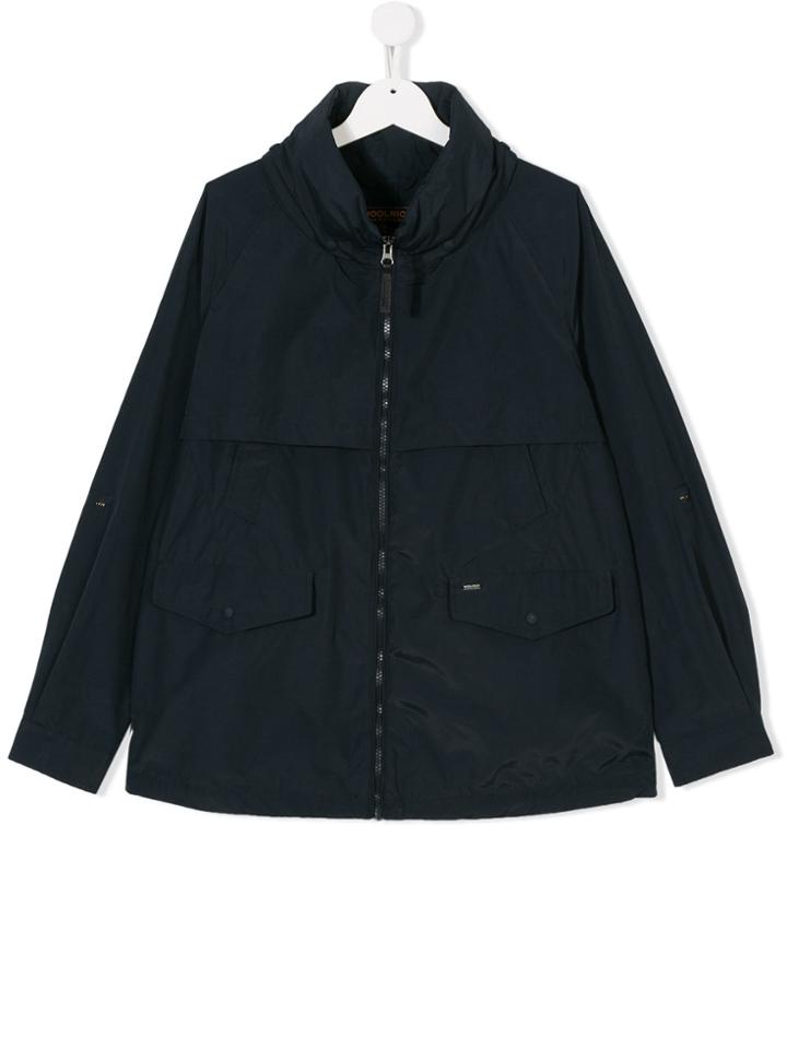 Woolrich Kids Teen Zipped Parka - Blue
