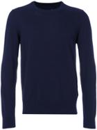 Maison Margiela Elbow Patch Crew Neck Jumper - Blue