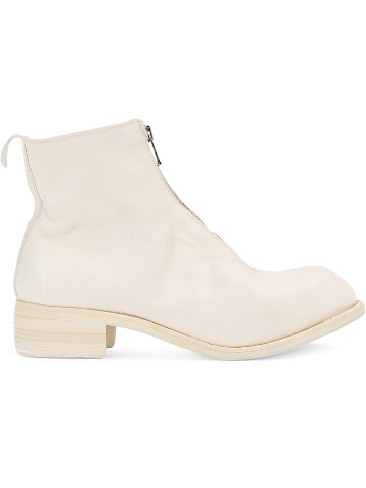 Guidi Front Zip Boots - Nude & Neutrals