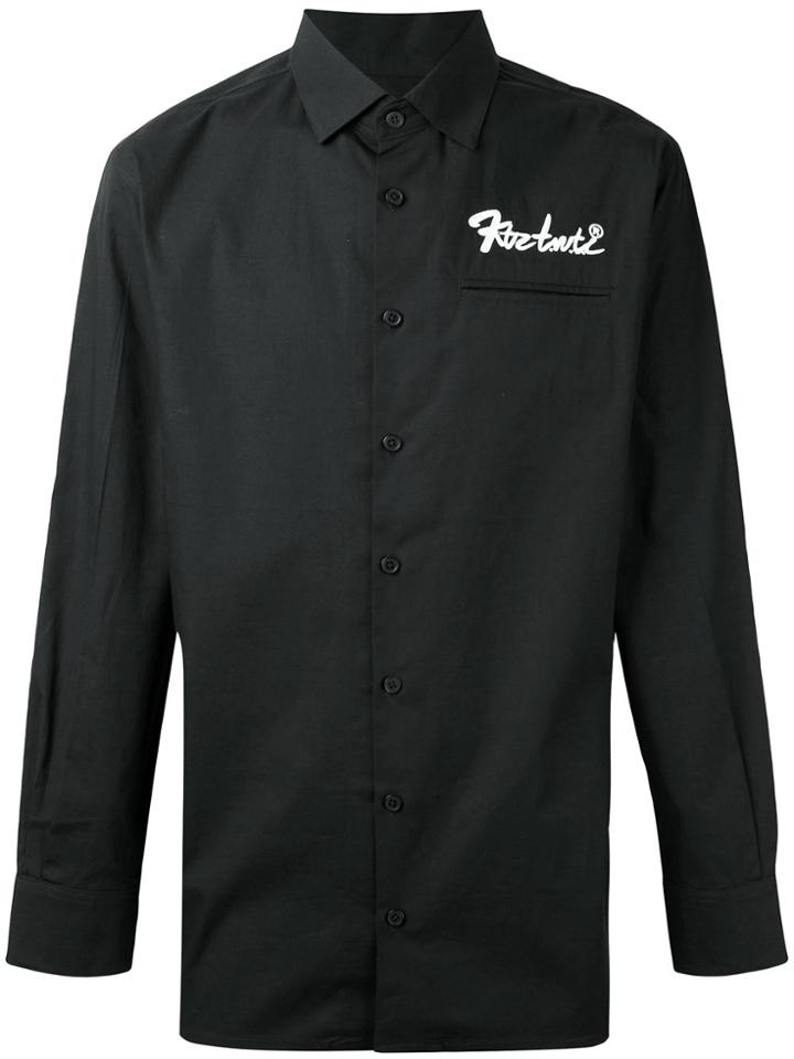 Ktz Logo Embroidered Backless Shirt - Black