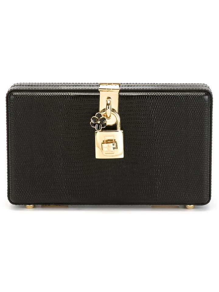 Dolce & Gabbana - 'dolce' Box Clutch - Women - Leather - One Size, Black, Leather