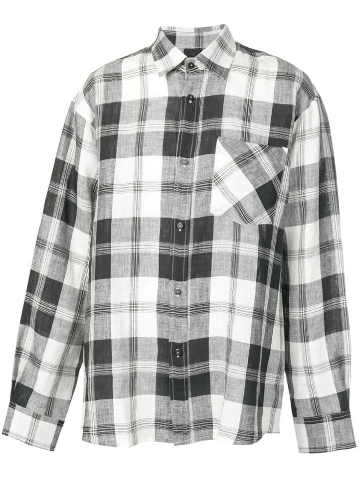 Andrea Ya'aqov Oversized Checked Shirt - Black