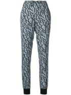Lanvin Logo Print Cuffed Trousers - Blue