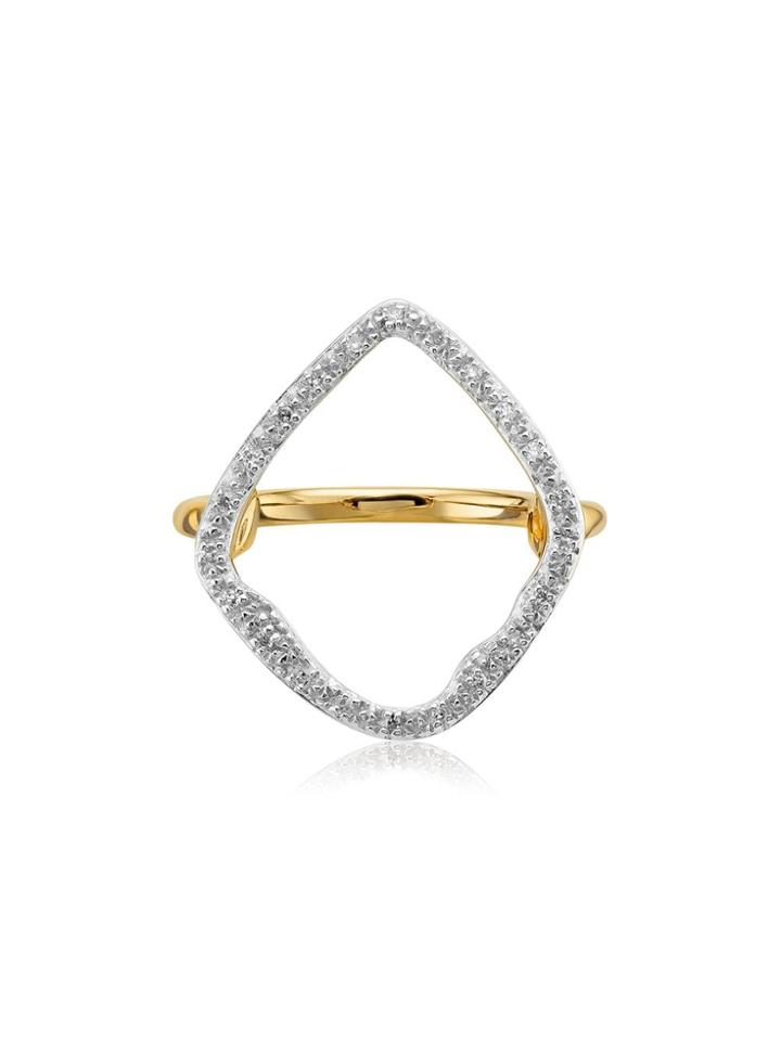 Monica Vinader Gp Riva Hoop Diamond Ring - Gold