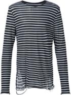 Amiri Striped Longsleeved T-shirt, Men's, Size: Large, Black, Cotton/cashmere