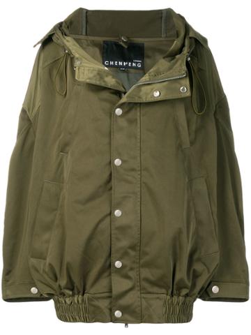 Chen Peng Oversized Hooded Jacket - Green