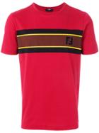 Fendi Logo Colour-block T-shirt - Red