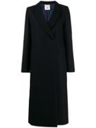 Semicouture Long Double Breasted Coat - Blue
