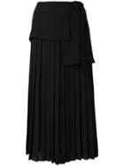 Victoria Victoria Beckham Side Tie Pleated Skirt - Black