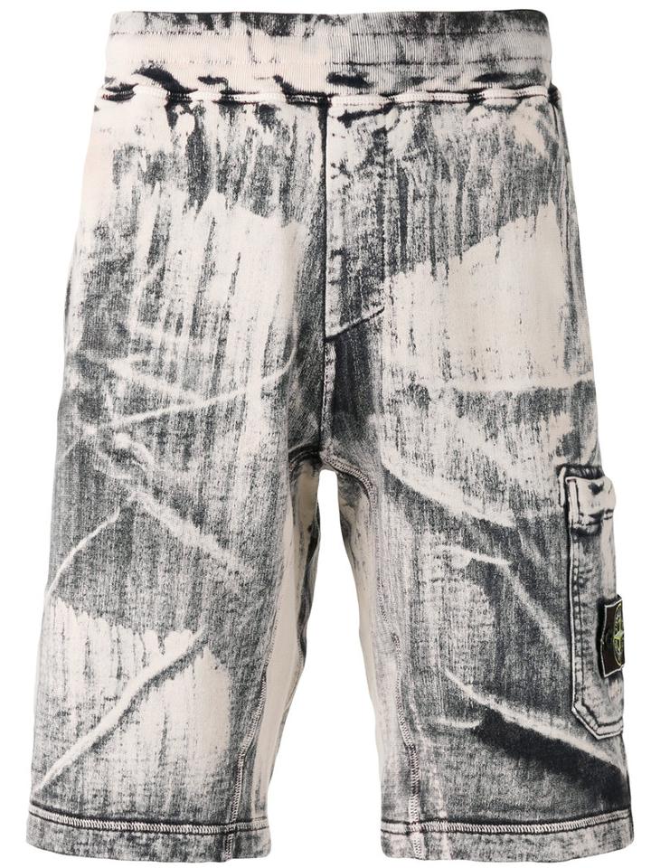 Stone Island - Logo Patch Printed Cargo Shorts - Men - Cotton - Xl, Grey, Cotton