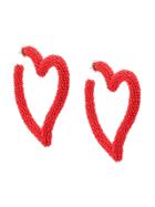 Sachin & Babi Heart Beaded Earrings - Red