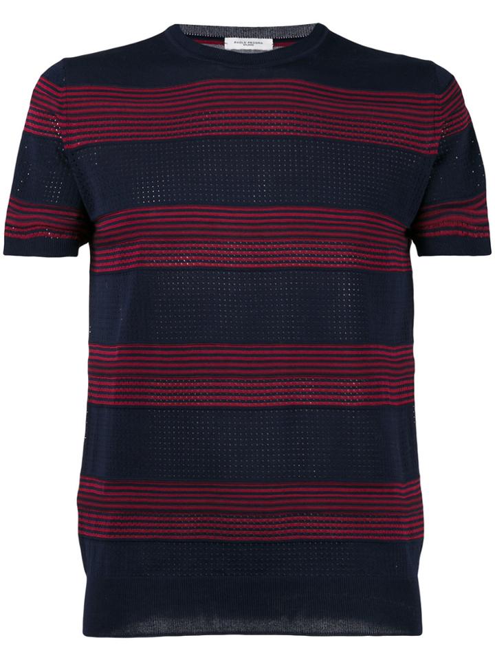 Paolo Pecora Striped Sweater - Blue