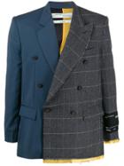 Off-white Contrasting Two Tone Blazer - Blue