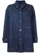 Mm6 Maison Margiela Oversized Denim Jacket, Women's, Size: 42, Blue, Cotton
