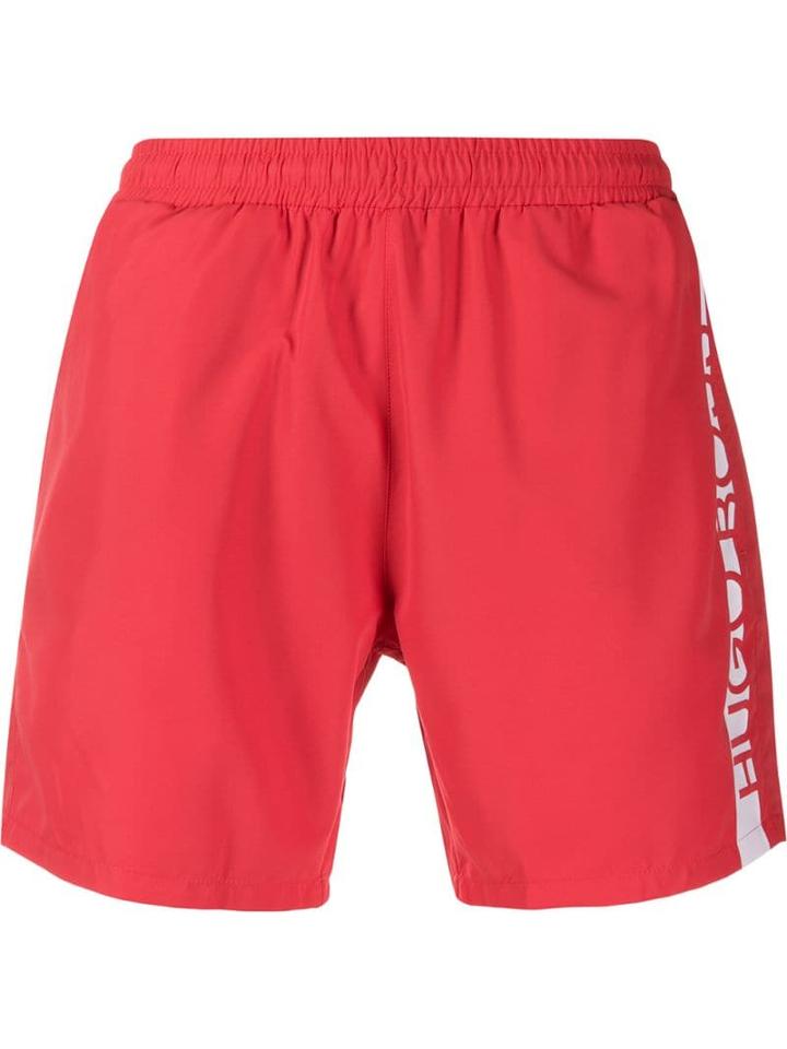 Boss Hugo Boss Logo Print Swim Shorts - Red