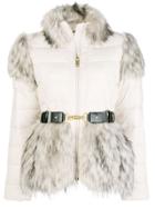 Elisabetta Franchi Faux Fur Trimmed Jacket - Nude & Neutrals