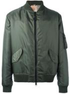 As65 Zip Up Bomber Jacket, Men's, Size: Large, Green, Polyamide/viscose/polyester