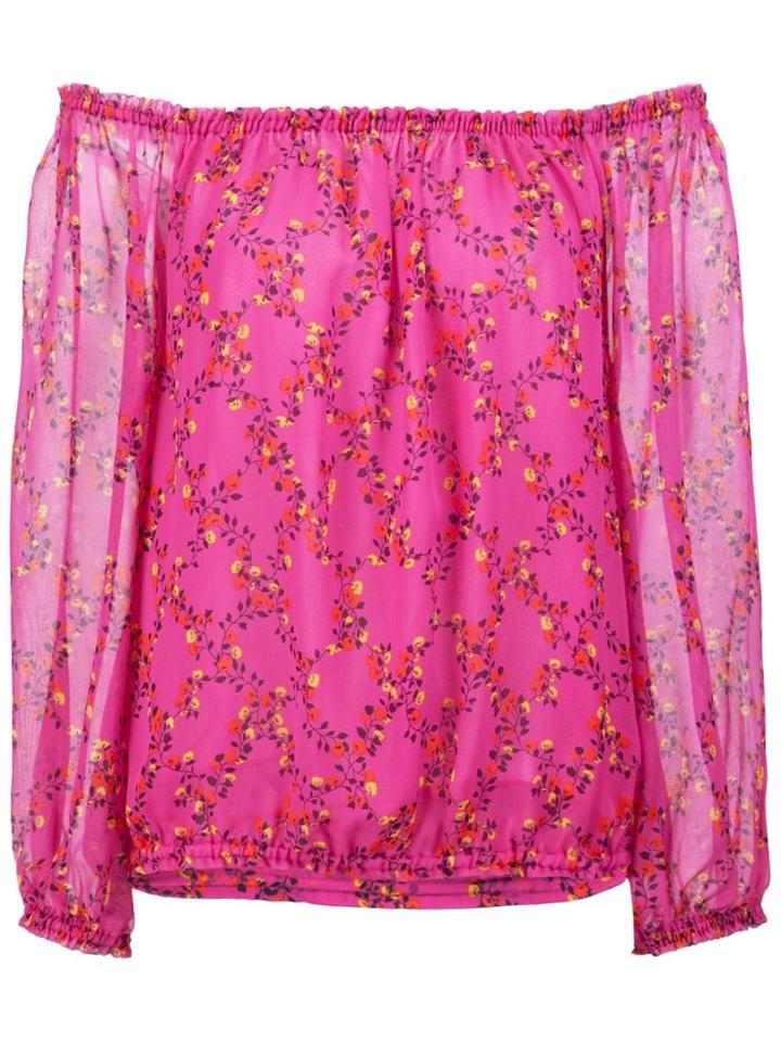 Diane Von Furstenberg Floral Print Off-shoulder Blouse