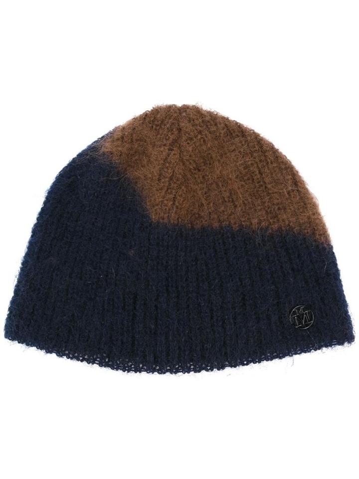Maison Michel Two-tone Beanie, Women's, Blue, Polyamide/mohair/wool