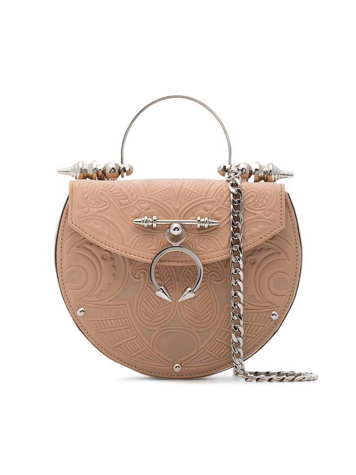 Okhtein Nude And Silver Metallic The Oak On Brass Leather Bag - Nude &