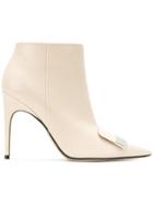 Sergio Rossi Point-toe Ankle Boots - Nude & Neutrals