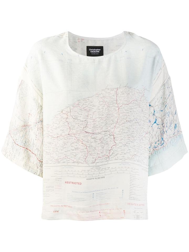 Raeburn Ww2 Map Print Blouse - White