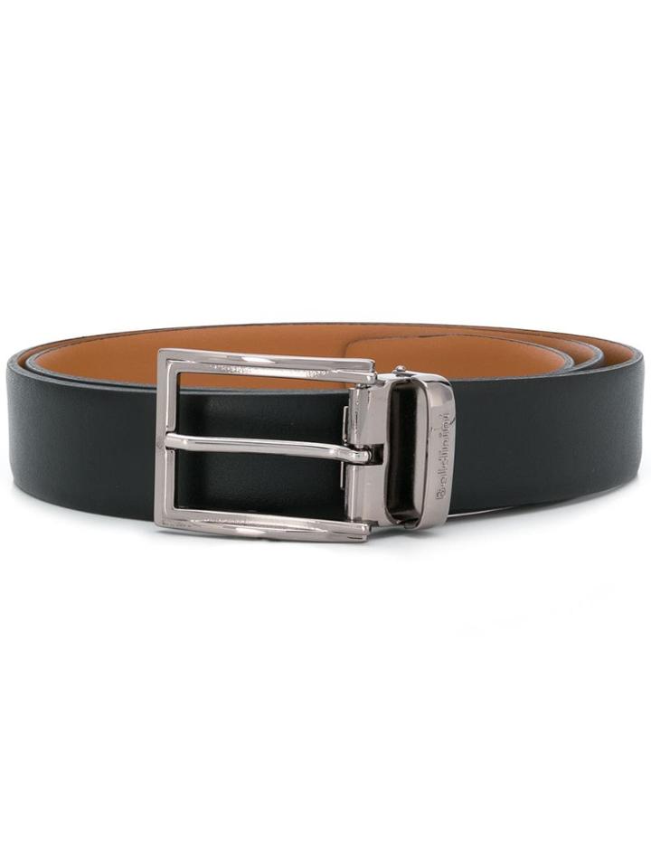 Baldinini Silver-tone Buckle Belt - Black