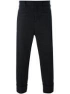 Neil Barrett Cropped Tailored Trousers, Men's, Size: 52, Black, Cotton/kapok/spandex/elastane