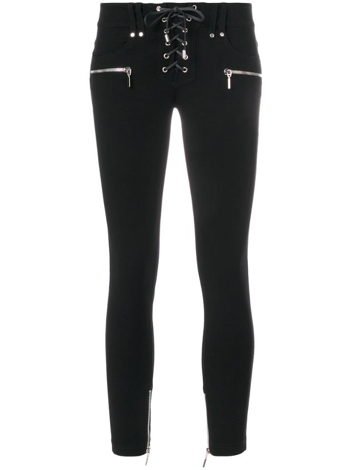 Plein Sud Lace-up Skinny Trousers - Black