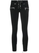 Plein Sud Lace-up Skinny Trousers - Black