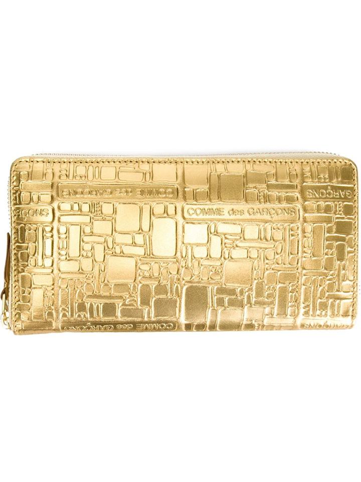 Comme Des Garçons Wallet 'embossed Logo' Wallet - Metallic