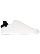 Fendi Shearling Counter Low Top Sneakers - White