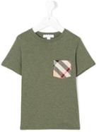 Burberry Kids - Checked Chest Pocket T-shirt - Kids - Cotton - 6 Yrs, Green