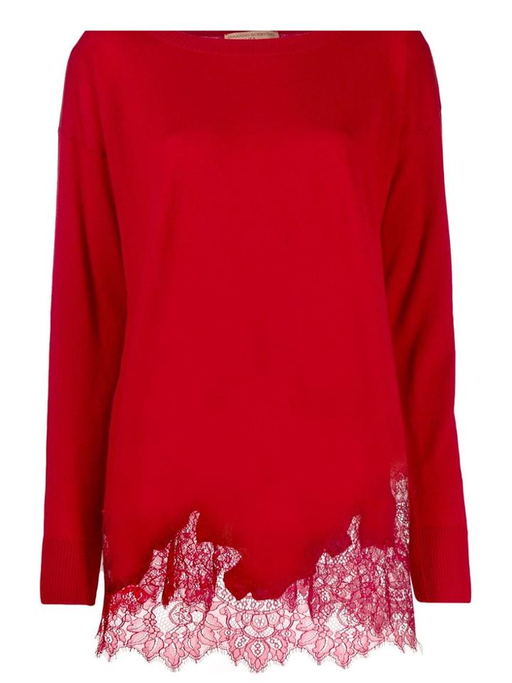 Ermanno Scervino Lace Hem Sweater - Pink