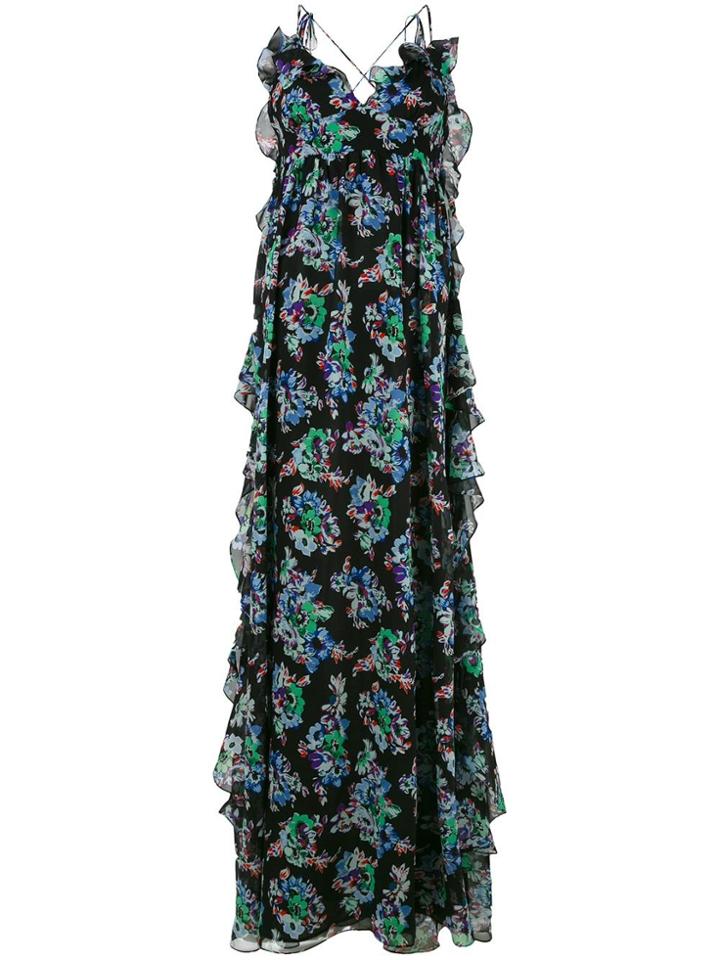 Msgm Floral Print Ruffled Dress - Multicolour
