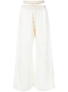 Cherevichkiotvichki Strap Waist Palazzo Trousers - White