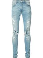 Amiri Ripped Super Skinny Jeans, Men's, Size: 29, Blue, Cotton/spandex/elastane