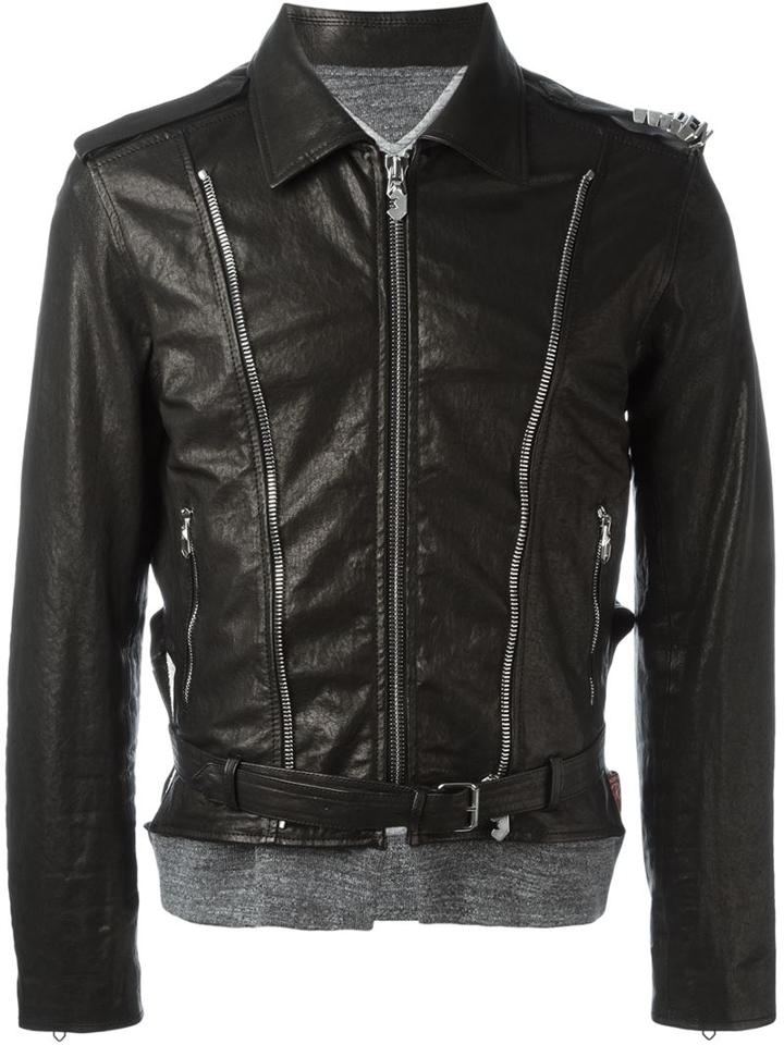 Golden Goose Deluxe Brand 'grent' Biker Jacket, Men's, Size: Large, Black, Goat Skin/cotton/viscose