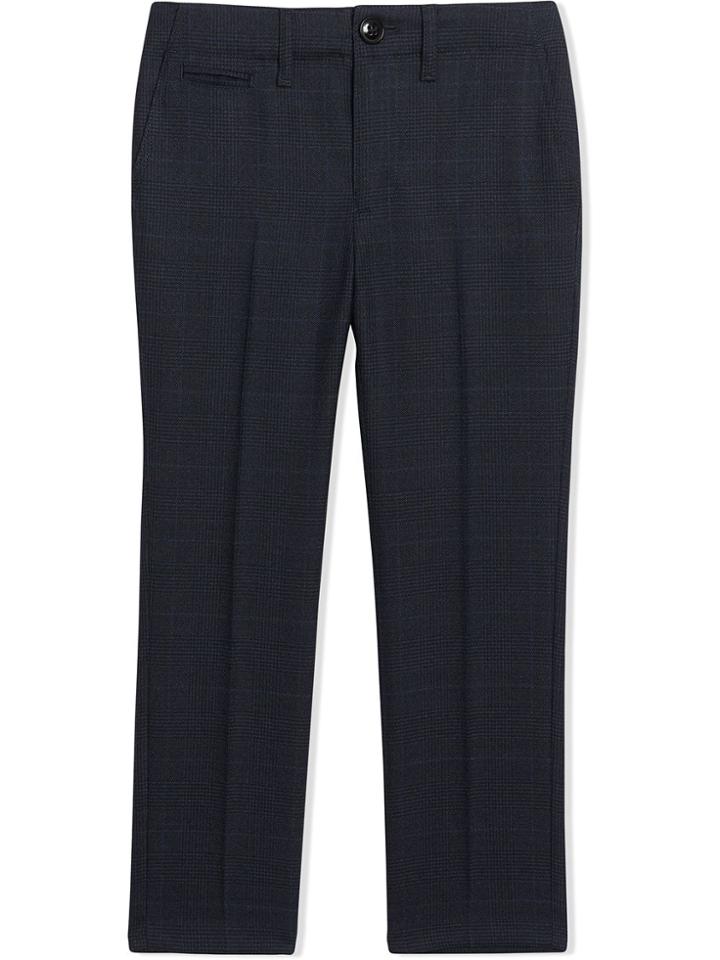 Burberry Kids Teen Prince Of Wales Check Wool Tailored Trousers - Blue