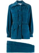 Emanuel Ungaro Pre-owned 1970s Velour Skirt Suit - Blue