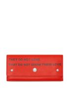 Burberry Quote Print Leather Continental Wallet - Red